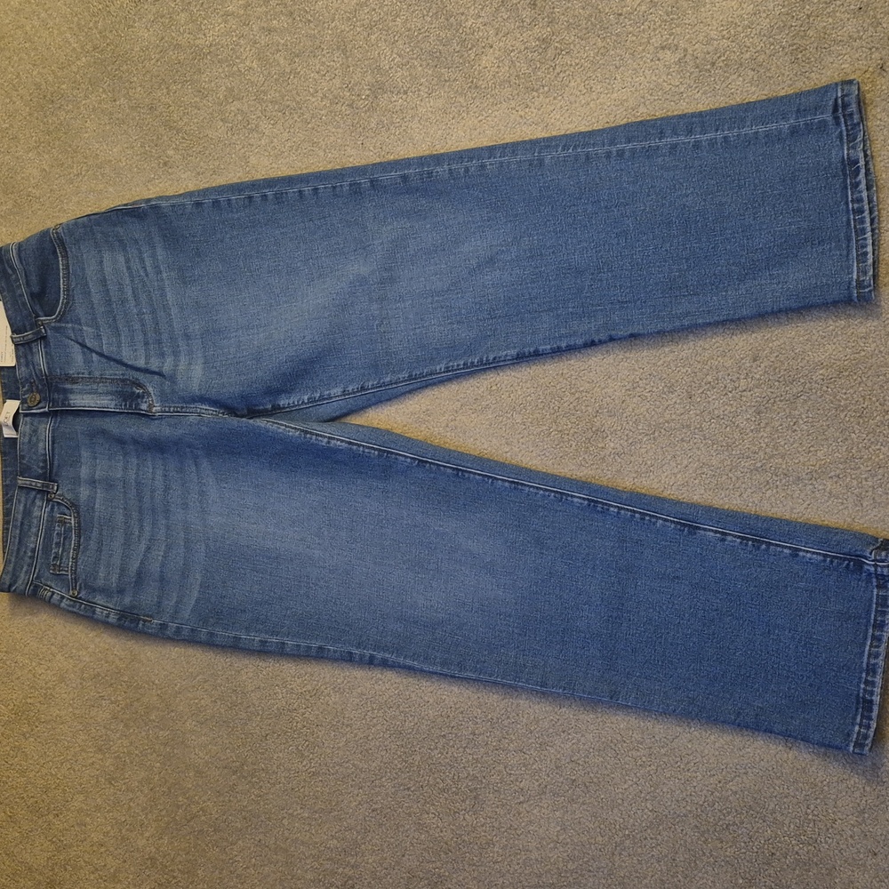 LOFT Medium Blue Straight Curvy High-Rise Jeans - Picture 4 of 10